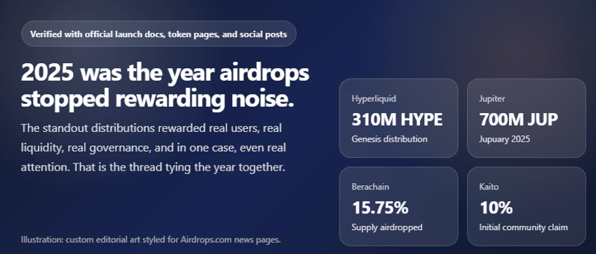 Best Crypto Airdrops of 2025: Which Ones Actually Paid Out - and Why Article Image
