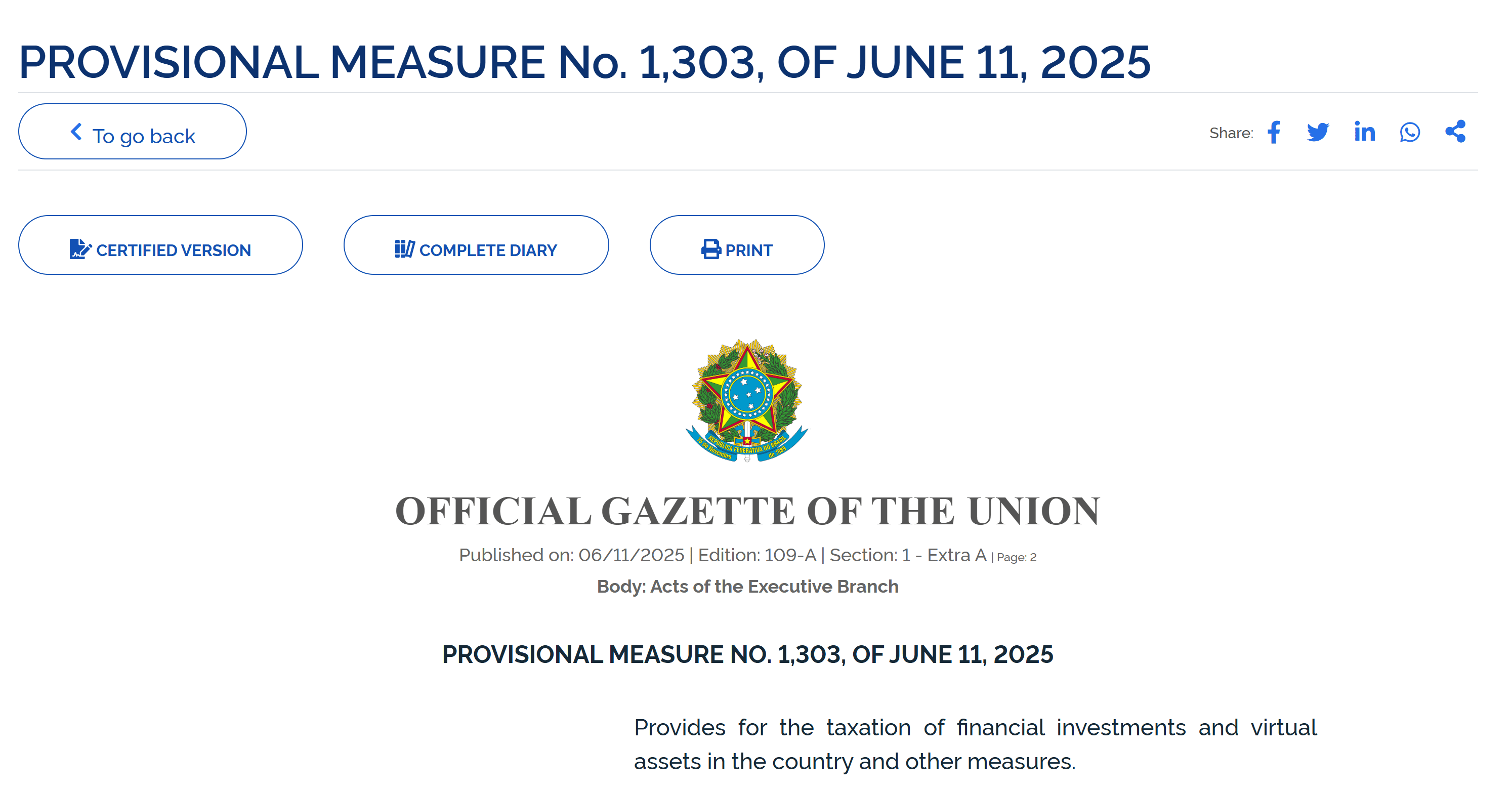 Brazil Imposes 17.5% Flat Tax on Crypto Profits Article Image