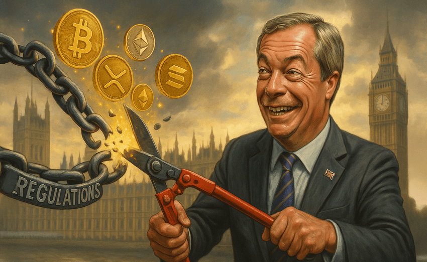 Nigel Farage Pitches Himself as UK’s “Crypto Deregulation Champion”