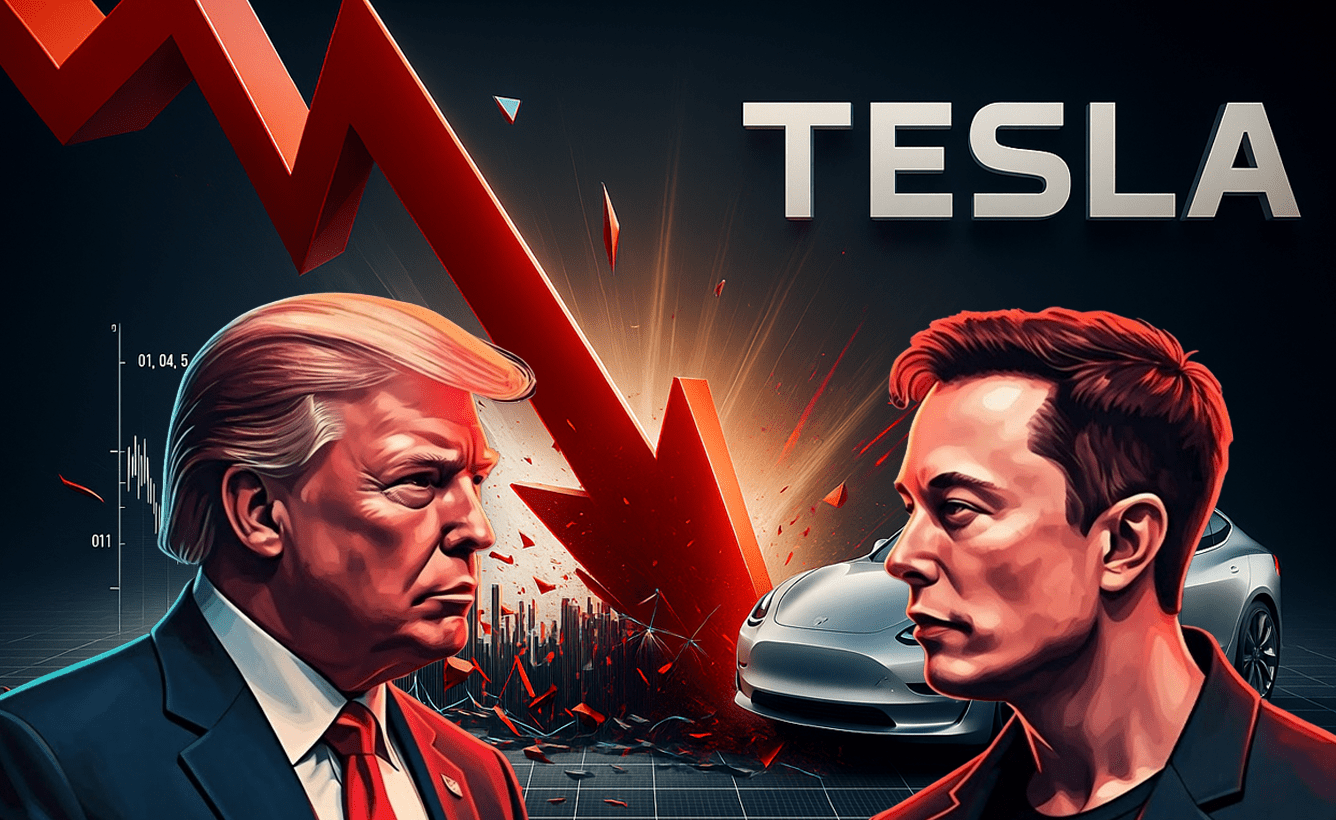 Tesla Tanks 14% as Trump–Musk Feud Explodes