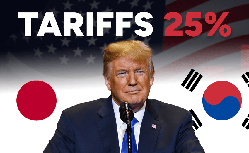 Trump Escalates Trade Fight with 25% Tariff on Japan and South Korea