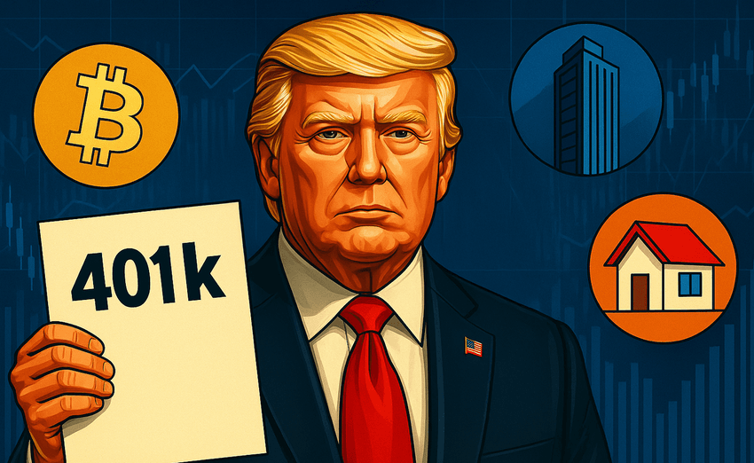 Trump Opens 401(k)s to Crypto, Private Equity & Real Estate